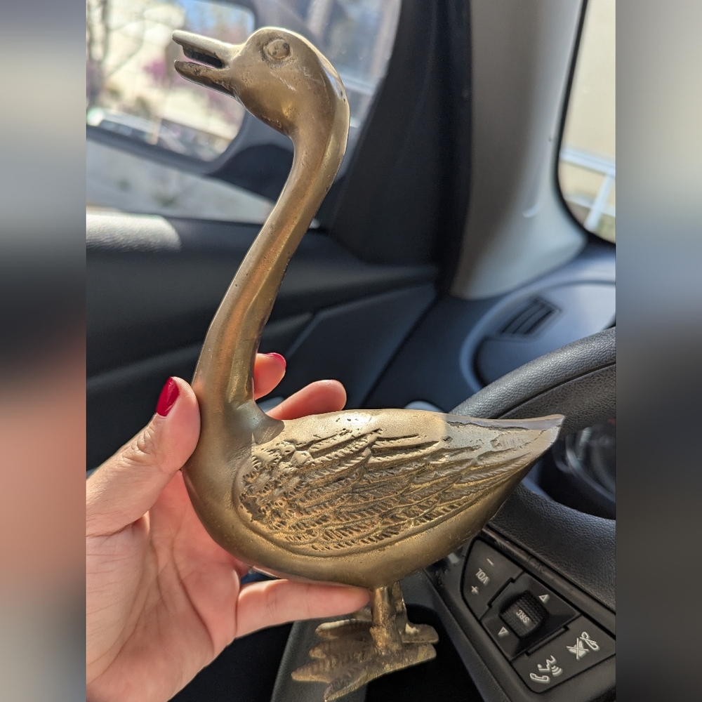 Vintage Brass Duck Figurine